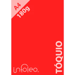 Papel A4 180g Tóquio Vermelho Vivo Color Plus Blendpaper - 10, 20, 30, 40 ou 50 Folhas