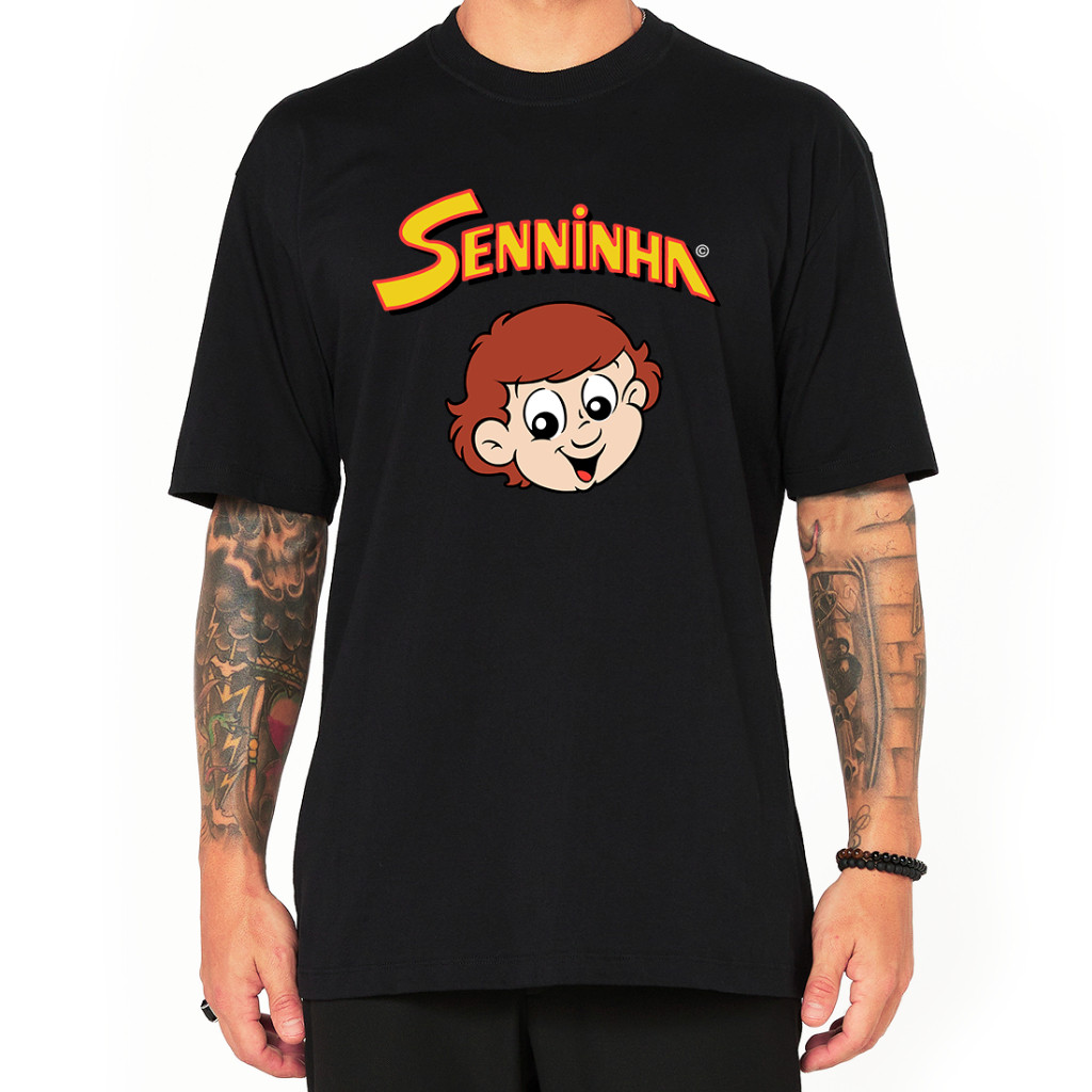 【Camiseta Premium em Algodão Puro】GXG Camiseta Senninha Airton Senna Streetwear Oversized  Algodão – Estampa Grande