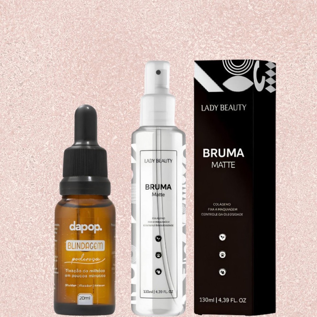 Kit Blindagem Poderosa 3em1 Dapop + Bruma Fixadora Matte 130ml Lady Beauty em Oferta na Shopee