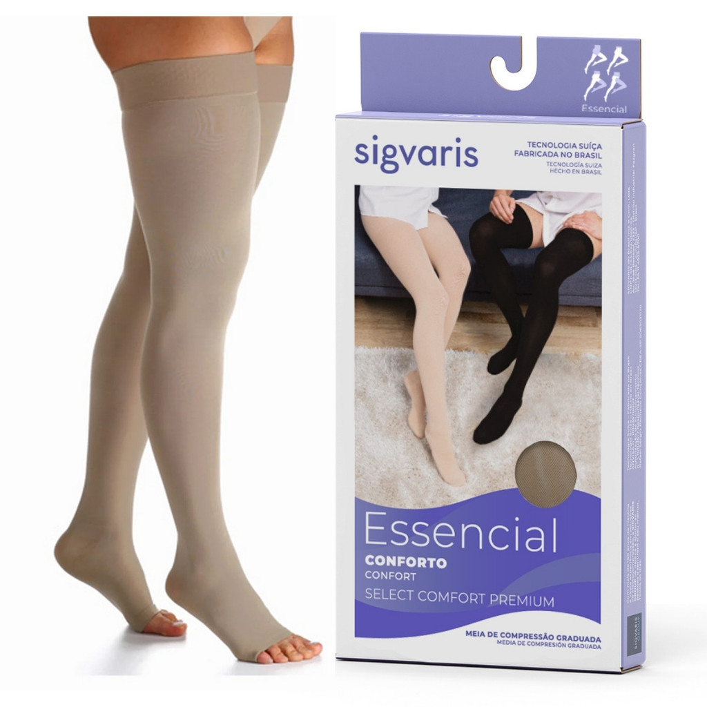 Meia Coxa Compressiva 7/8 | Sigvaris Select Comfort Premium | 20-30mmhg - Cor Natural