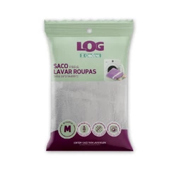 Saco para Lavar Roupa Delicada Médio Branco/Rosa Log Ordene