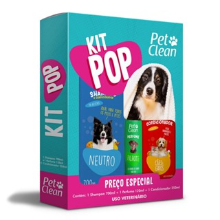 Kit Pop Banho Pet Clean - Shampoo Condicionador e Perfume em Oferta na Shopee