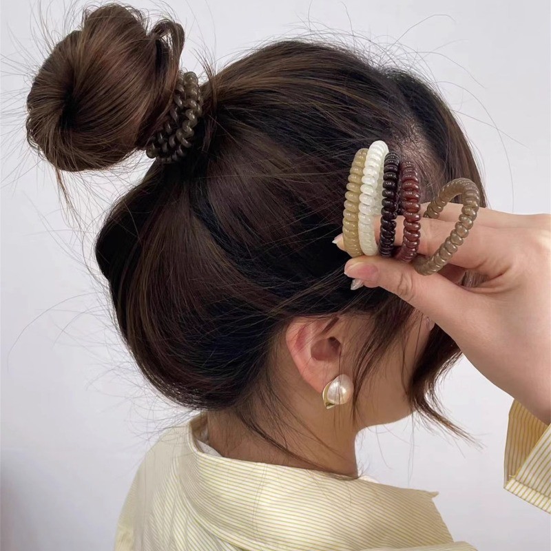 1 Pçs Moda Elástica Espiral Corda De Cabelo Rabo De Cavalo Anel Faixa De Borracha