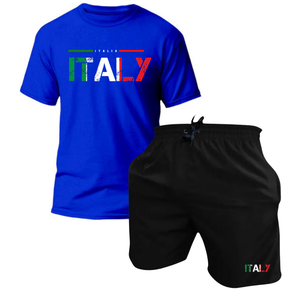 Kit Camisa e Short De Praia Estampado Lançamento