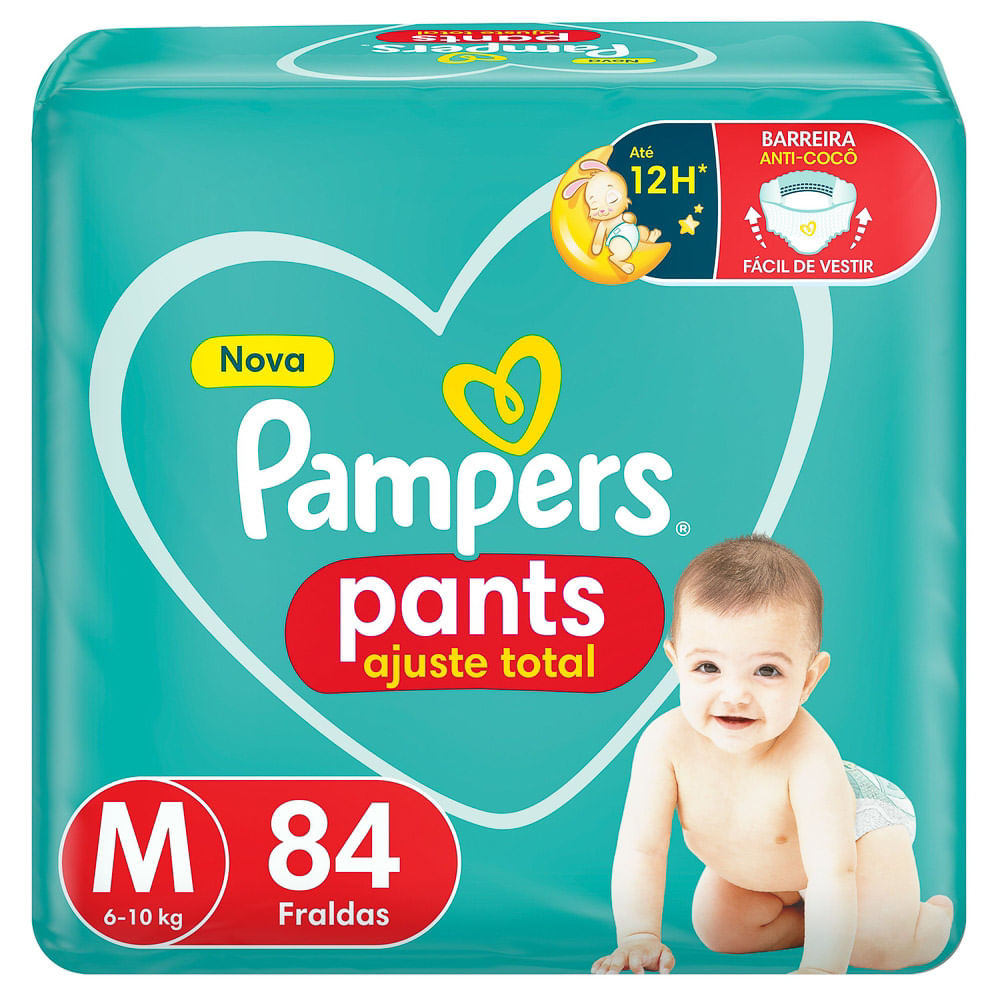 Fralda Pampers Pants Ajuste Total Tamanho M 84 Unidades