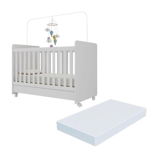 Berço Americano 3 em 1 com Colchão Incluso e Rodízios Bambino Multimóveis MP4306 em Oferta na Shopee