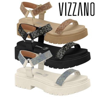 Sandália Feminina Vizzano Platform Papete Glitter Strass Anabela ORIGINAL em Oferta na Shopee