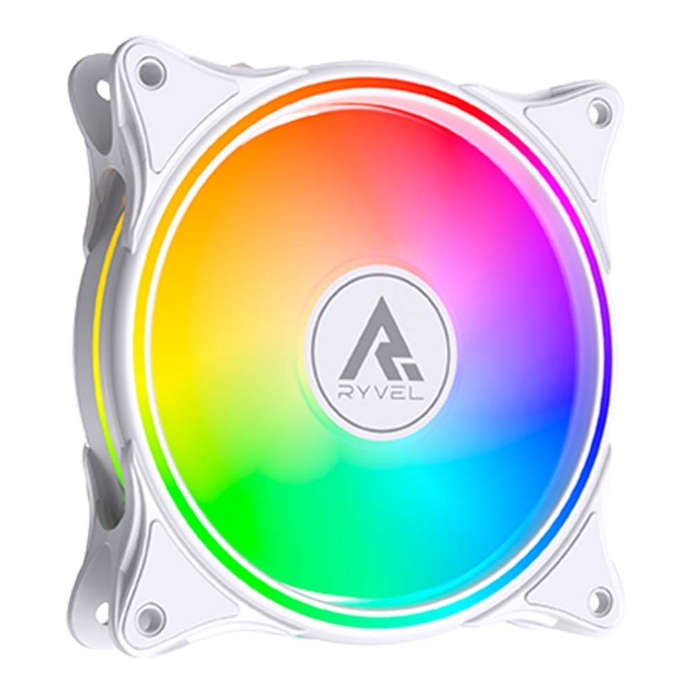 COOLER FAN RYVEL 120MM ARGB 5V LYCAN BRANCO - RY-FN-LY-WT-5V