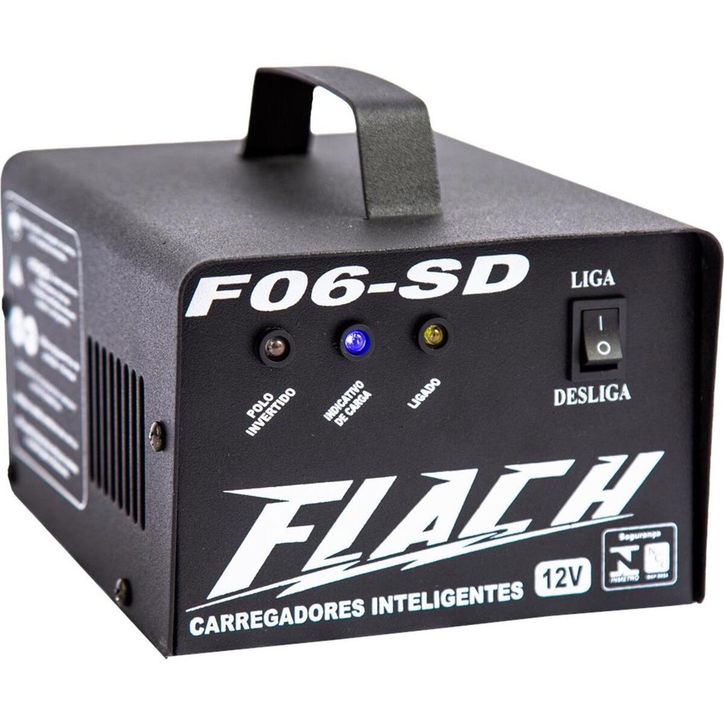Carregador De Bateria Inteligente Com Chave Seletora - Bivolt F06-sd - Flach