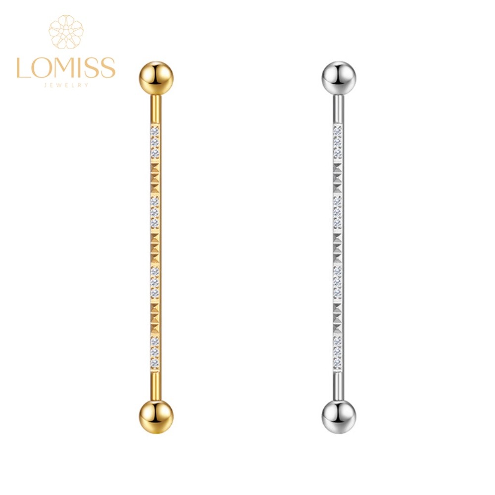 Lomiss Piercing Transversal Aço Cirurgico Detalhes/Zircônia em Oferta na Shopee