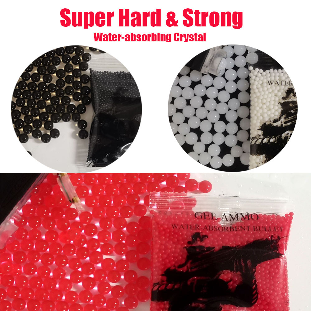 [Estoque Pronto] Gel Blaster Cristal Absorvente De Água Endurecido super Forte Pelotas De 7-8 Mm Jogos De 4000 Unidades