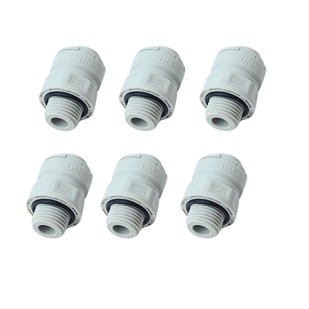 KIT 6 DMFIT CONEXÃO RÁPIDA ROSCA MACHO 3/8 BSP X TUBO 3/8