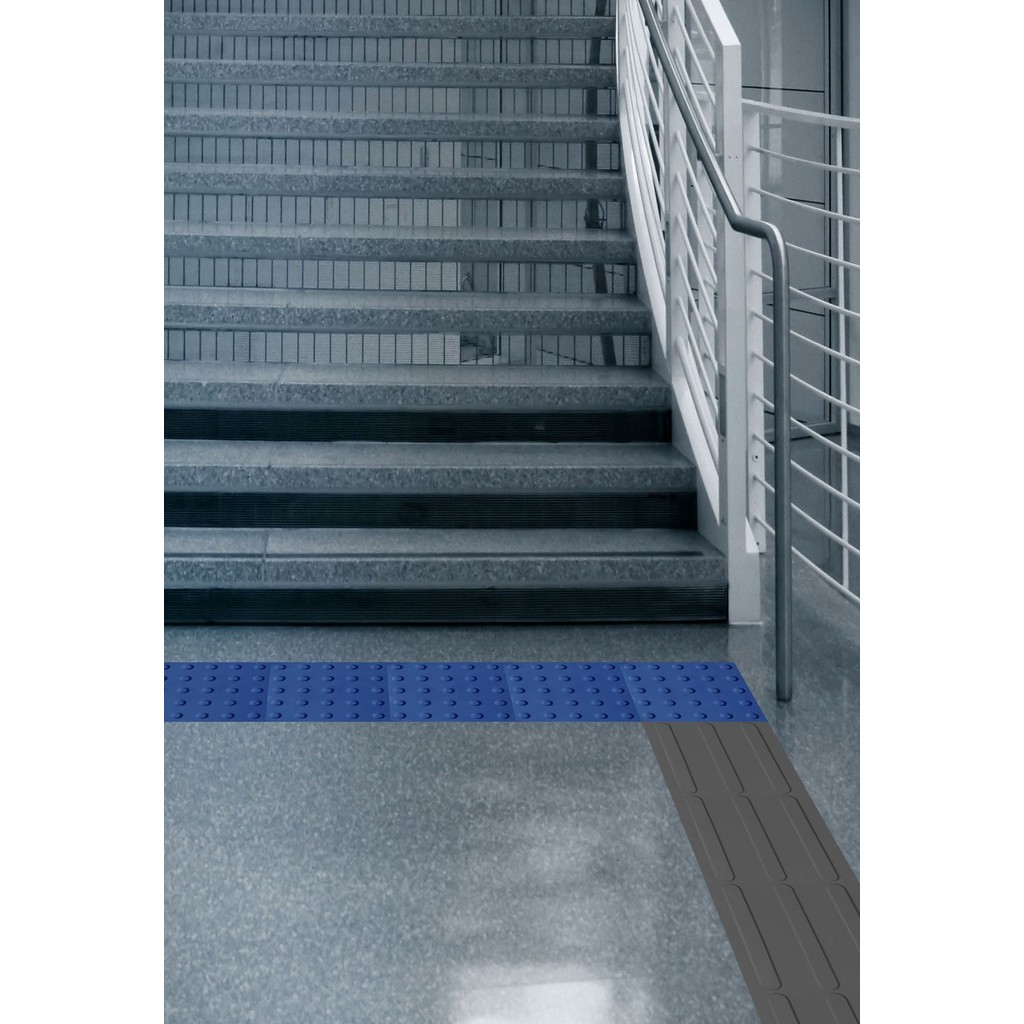 Piso de Demarcação Tátil Alerta Kit 16 peças 25x25cm Azul Royal Kapazi