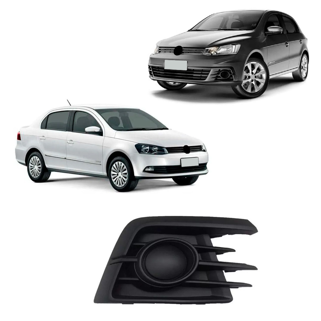 Grade Parachoque Gol Voyage G7 2016 Em Diante Preto Sem Furo Moldura Lado Direito em Oferta na Shopee