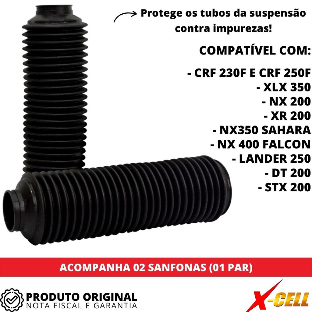 Sanfona Bengala Honda Crf 230 XR XT DT 27 Dentes Preta Para Moto Uso Universal Xcell — imagem 2 de 2