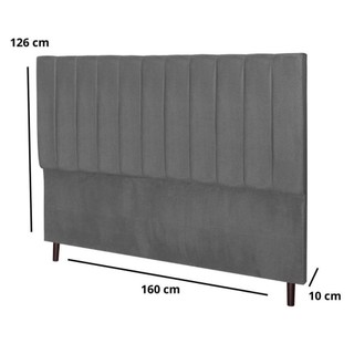 Cabeceira Cama Box Queen 160cm Carla Suede Cinza E Frame em Oferta na Shopee