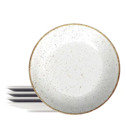 Kit 4 Pratos de Sobremesa Porcelana 21cm Tramontina Rustico Decorado