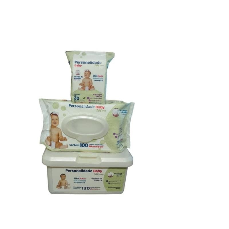 Kit Lenço Umedecido Individual Banho E Higiene Personalidade Baby Ultra Macia