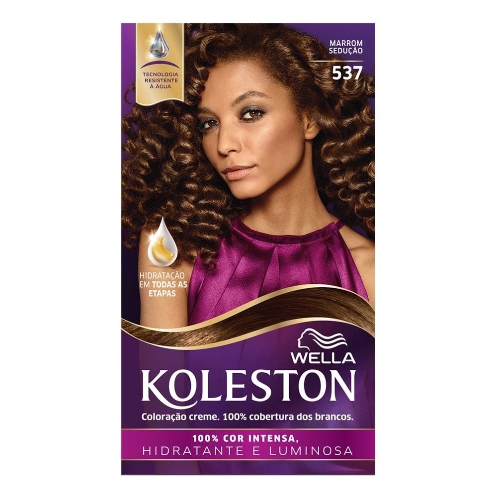 Tinta de Cabelo Koleston 537 Marrom Sedução 55g em Oferta na Shopee