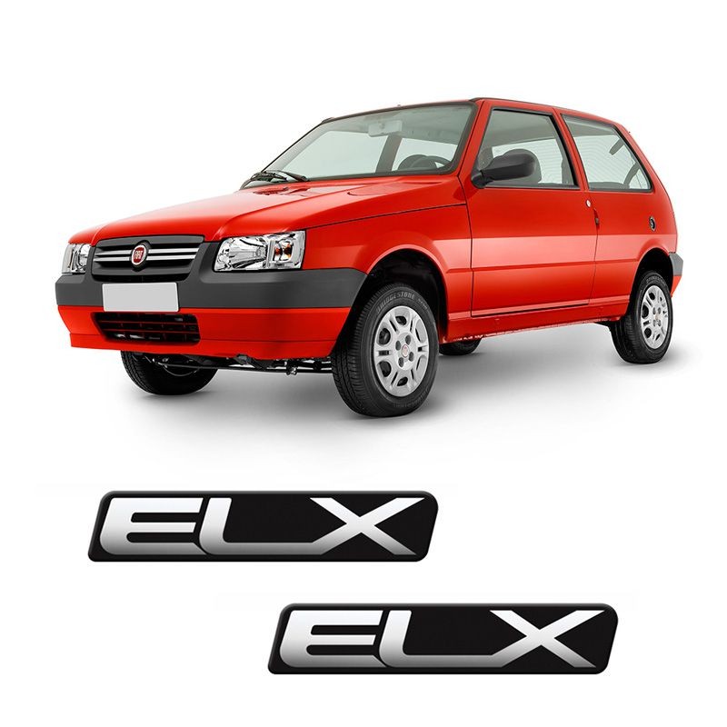 Par Adesivos Elx Fiat Uno Mille Emblema Resinado Para-Lama