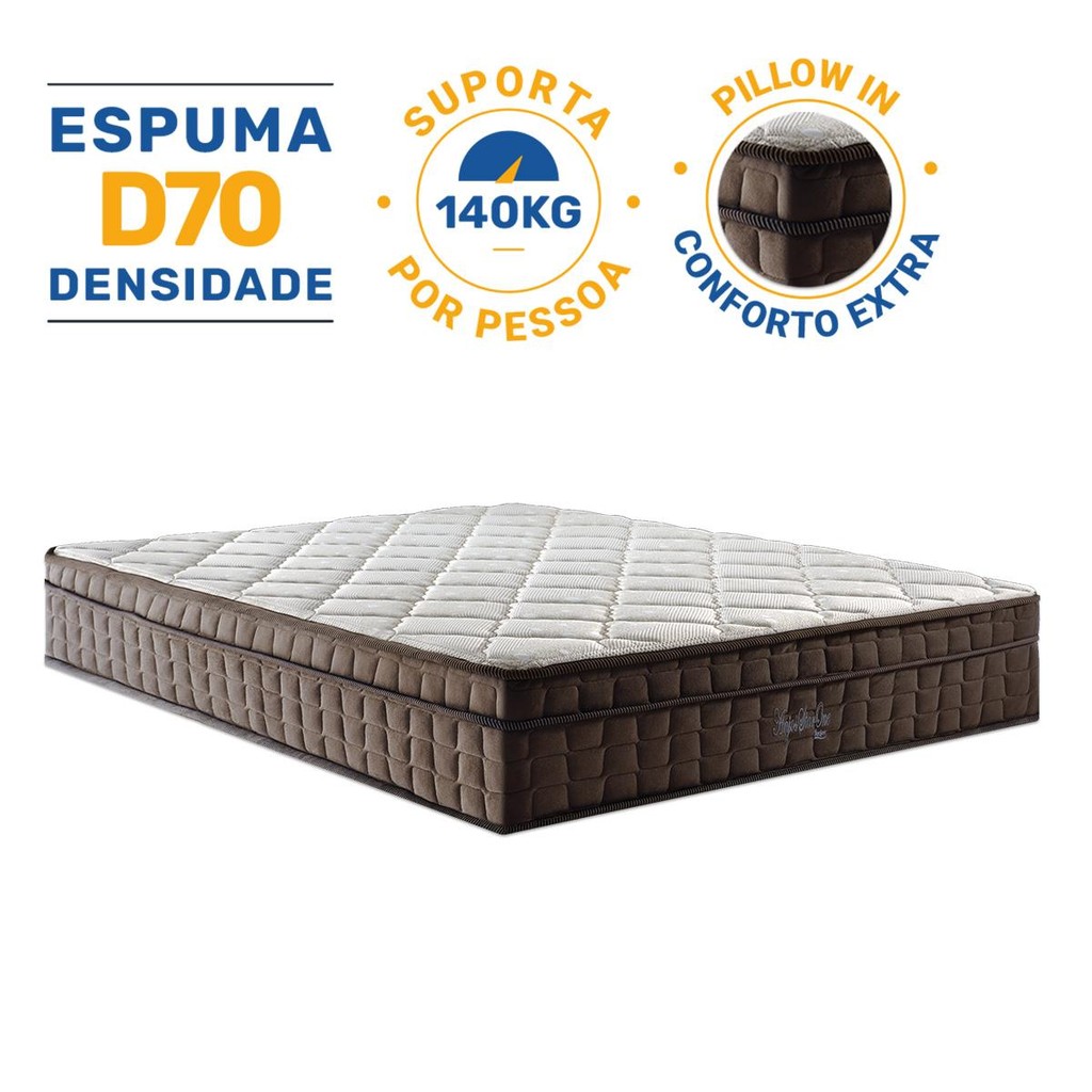 Colchão de Espuma D70 Pillow In Ultra Dream Anjos Casal 138cm em Oferta na Shopee