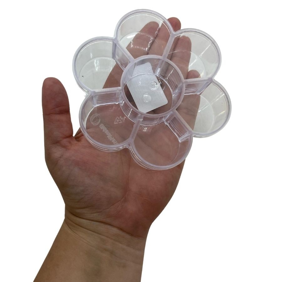 Caixa Acrilica Transparente Flor com Divisorias - 10,5cm - 1 unidade - Rizzo · foto 2