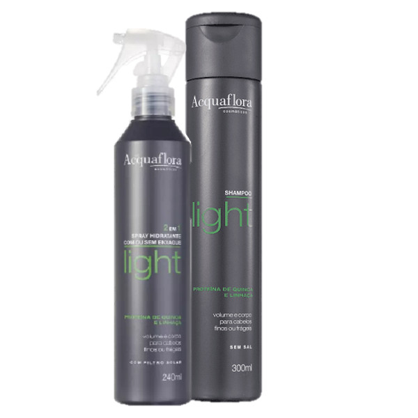 Acquaflora Light Spray Hidratante 240ml e Shampoo sem Sal 300ml em Oferta na Shopee