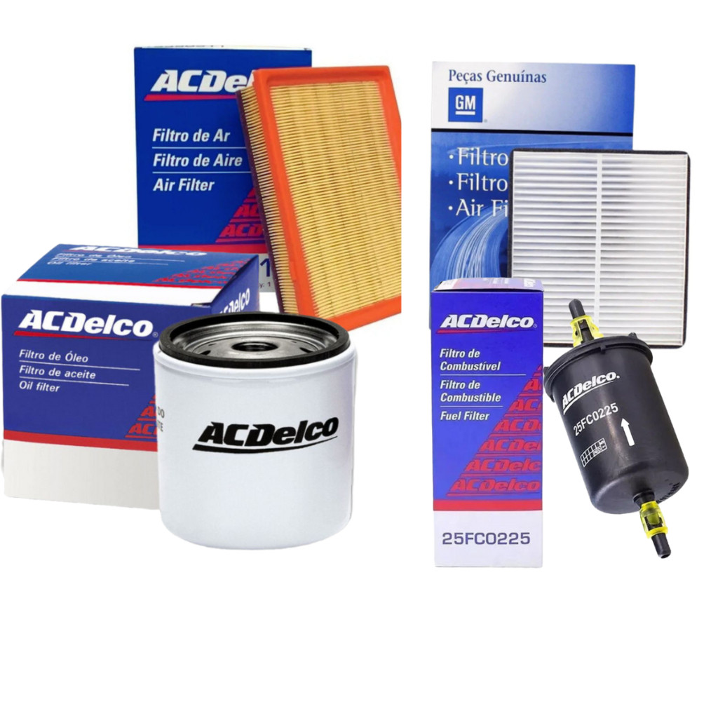 Kit Filtro de  Ar  Filtro de Óleo Filtro Combustível Filtro Ar-condicionado Acdelco em Oferta na Shopee