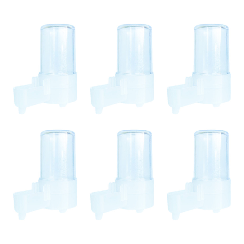Kit 6un Bebedouro Torneio Malha Fina Pássaros Pequeno Coleiro Papa Capim Gaiola 50ml