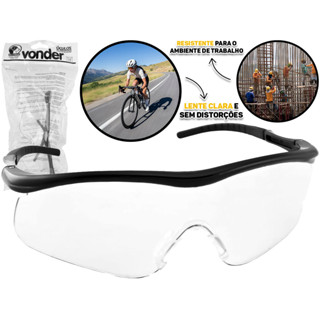 Óculos De Segurança Proteção Haste Flexível Epi Trabalho Ciclismo Lente Incolor Antirrisco Vonder em Oferta na Shopee