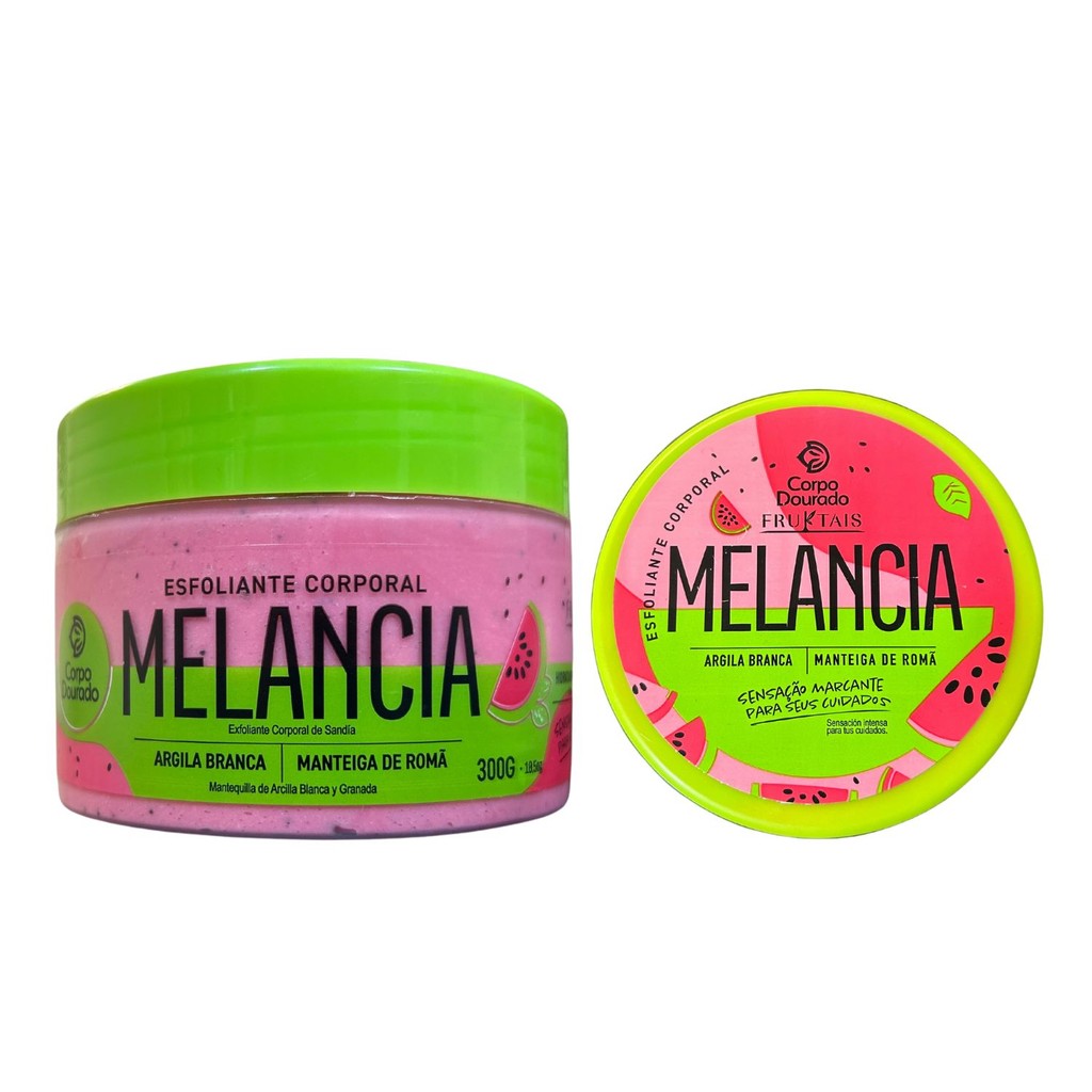 Esfoliante Corporal Melancia 300g – Corpo Dourado | Com Argila Branca, Pantenol e Grânulos Naturais