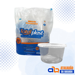 KIT POTE 1000ML REDONDO  - TOTALPLAST - 24UNI. em Oferta na Shopee