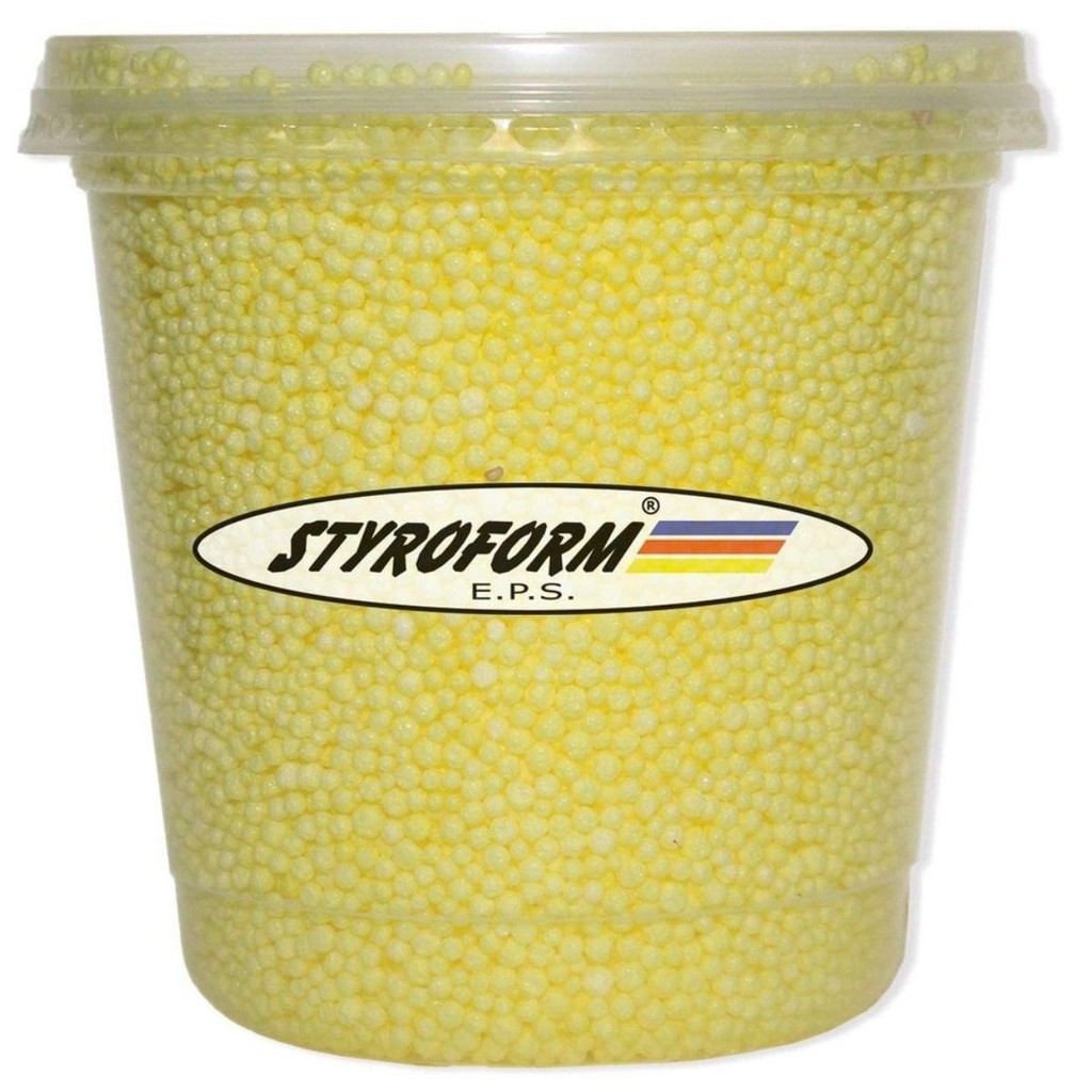 PEROLA DE ISOPOR EPS BOLINHA AMARELO POTE 750ML BALÃO BUBBLE SLIME ARTESANATO DECORAÇÃO STYROFORM