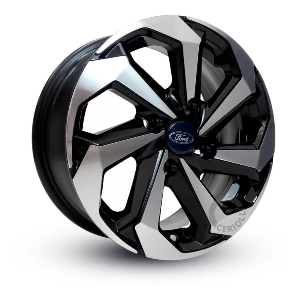 Kit 4 Rodas Tarantula Aro 14 4x108 Ford Ka Fiesta Ecosport Focus Bicos Brinde Preto Diamantado K71