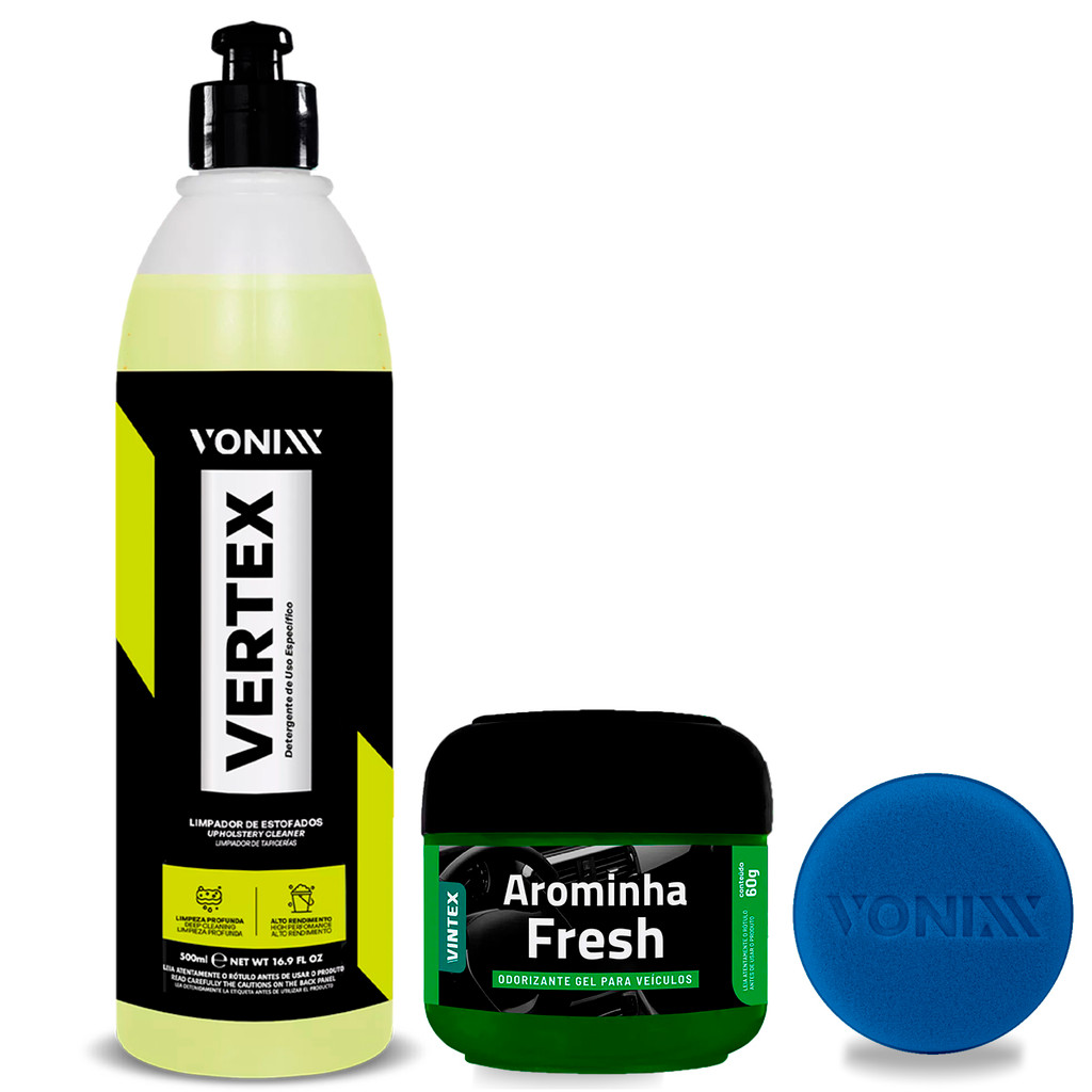 Limpa Estofados Automotivo Vertex + Cheirinho Fresh Gel Carro