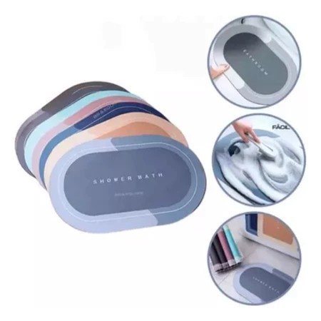 kit Tapete para Banheiro de Secagem Rápida e Super Absorvente Ideal para Chuveiro Cozinha e Varanda