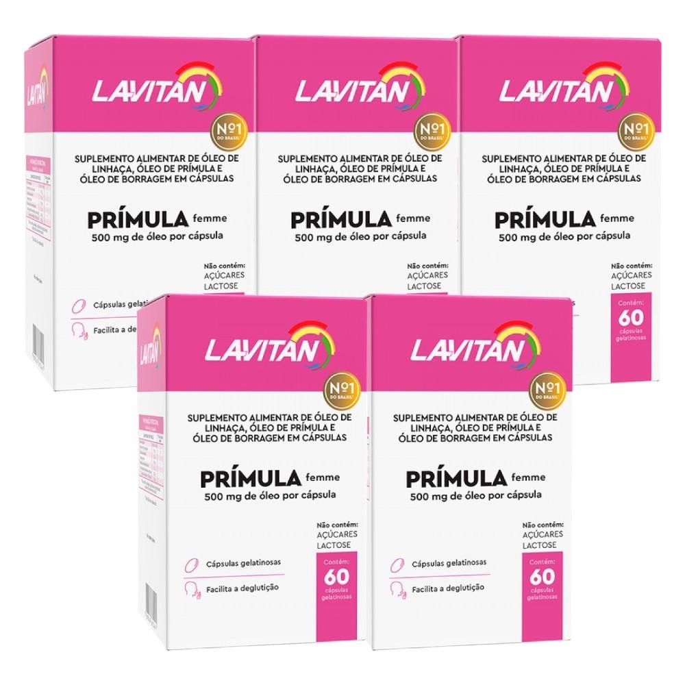 Kit Lavitan Prímula Femme Com 5 Unidades De 60 Cápsulas Cada em Oferta na Shopee