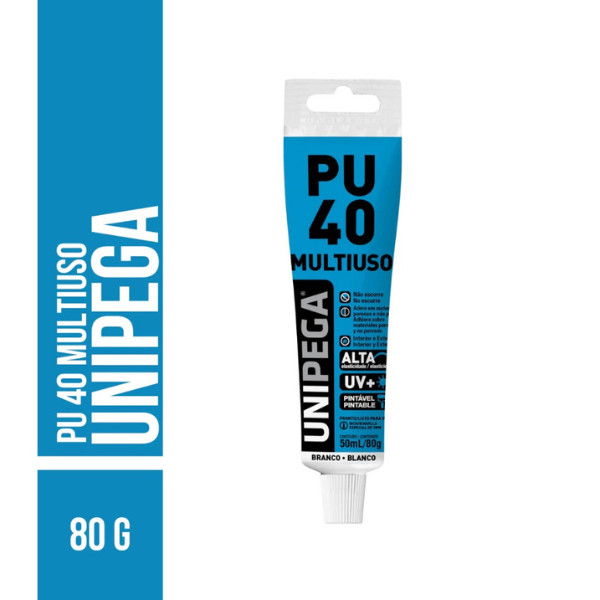 Cola Pu 40 Multiuso Vidro Metal Juntas de Dilatação Placa Revestimento Pvc 3d 80g