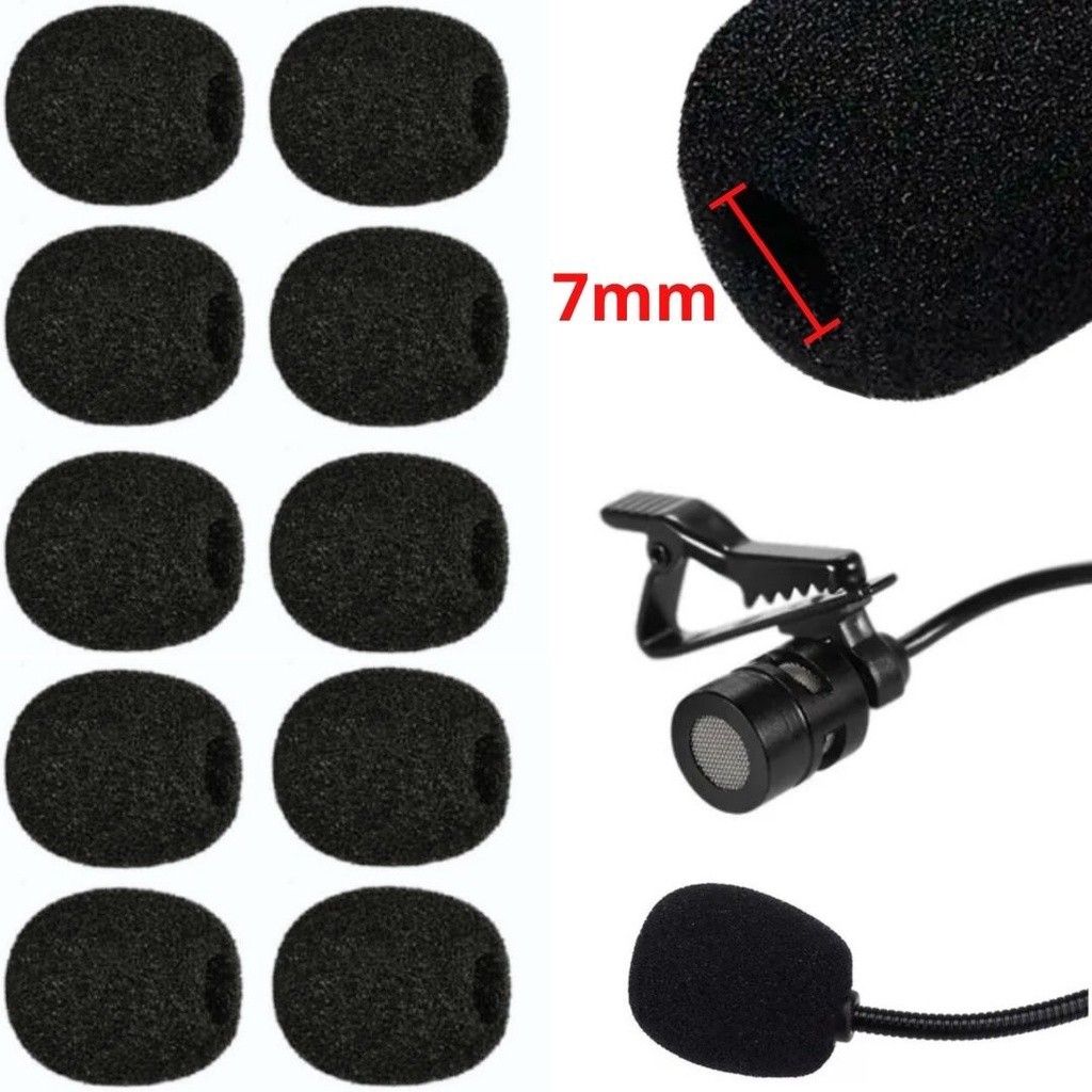 Kit 5 Espumas Protetora Microfone Lapela Headset Filtro