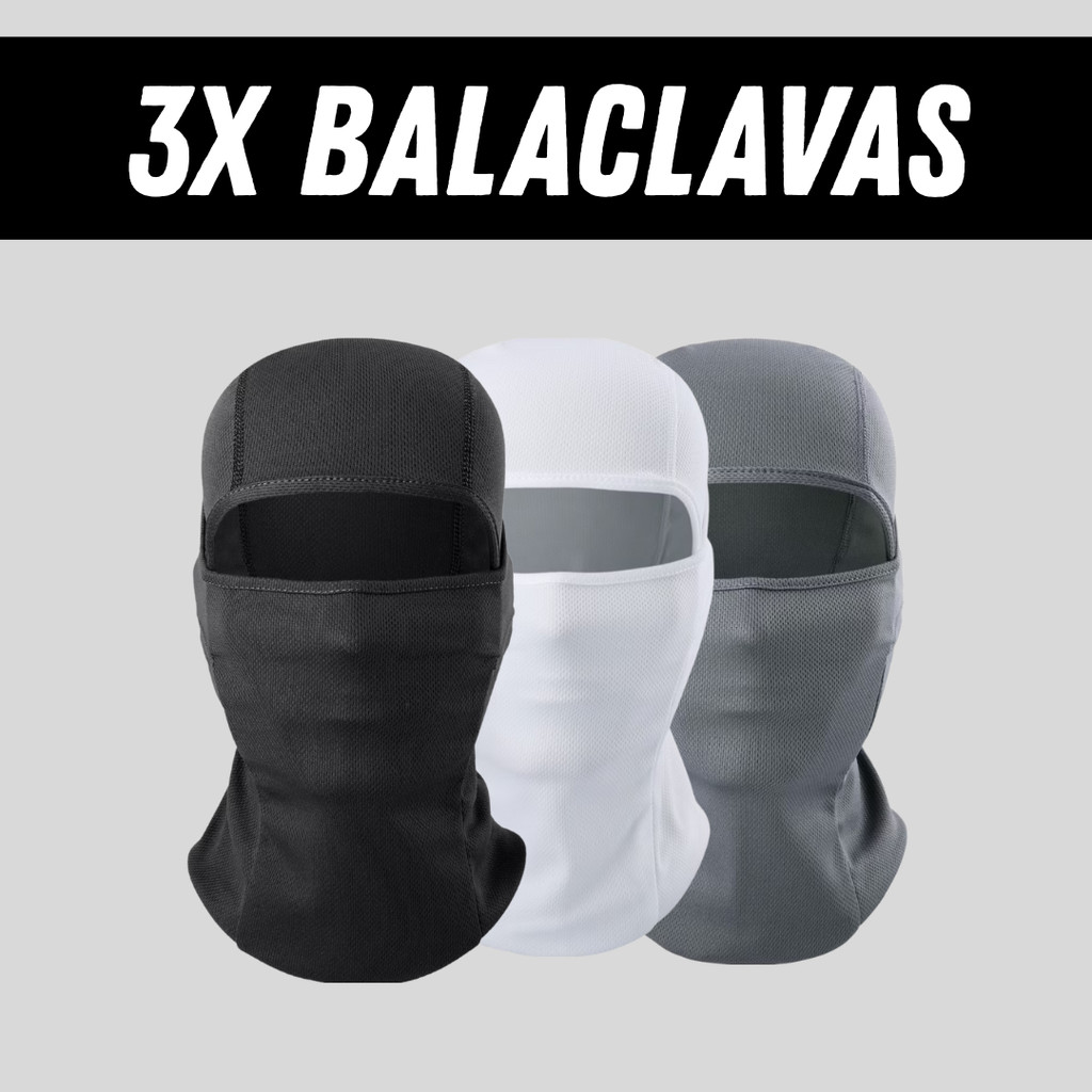 Kit 3 Touca Ninja Balaclava Toca UV+50 Proteção Solar Térmica Motoqueiro Motoboy touca preta em Oferta na Shopee