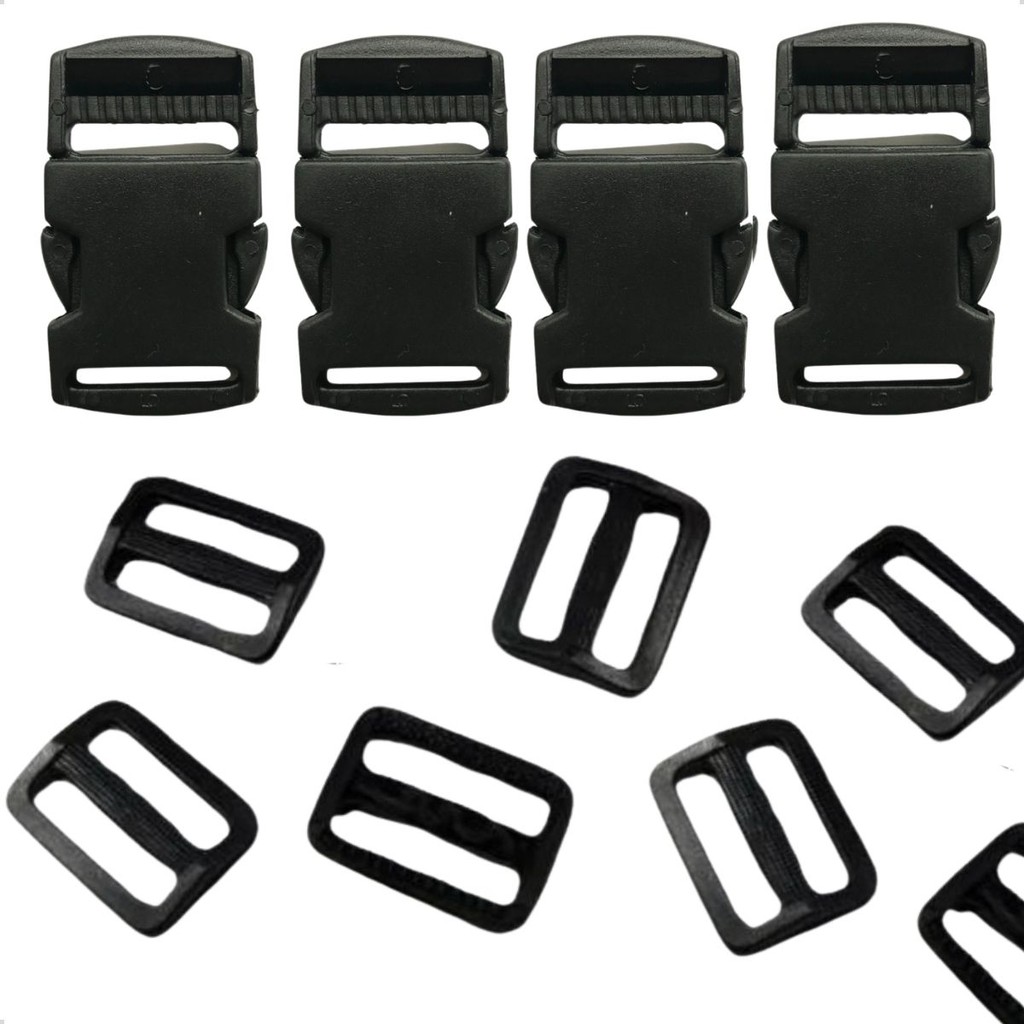 Kit 30 Fechos Engate Rápido 30mm Com 30 Reguladores Plástico