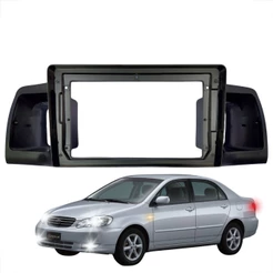 MOLDURA PARA PAINEL MULTIMÍDIA 9 POLEGADAS 2 DIN TOYOTA COROLLA DE 2003 A 2006 PRETO FOSCO 89/Z15
