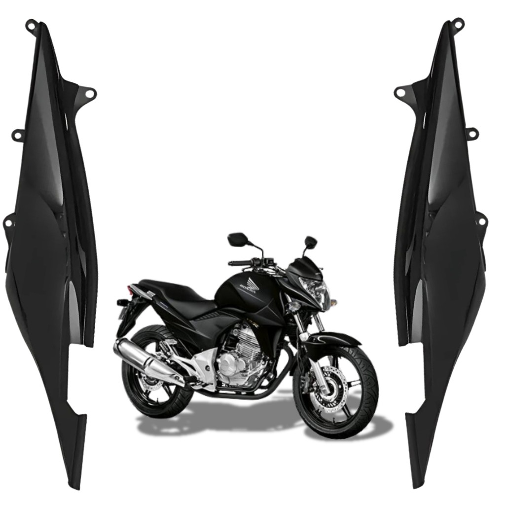 Par Rabeta Lateral Traseira Preto Brilho Honda Cb300r 2009 2010 2011 2012 PARAMOTOS HONDA
