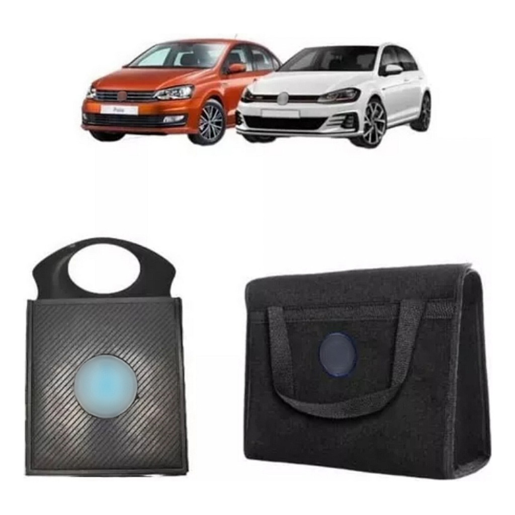Kit Bolsa Organizadora Carpete + Porta Lixo Lixeira PVC -> Gol, Worker, Fusca