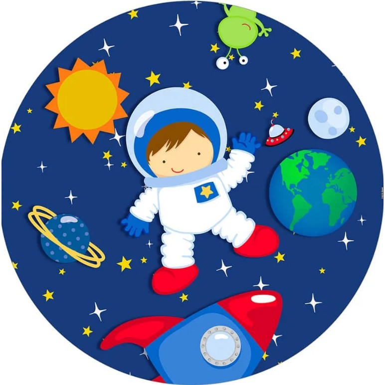 Painel Astronauta 50x50 cm Redondo Novo em Oferta na Shopee