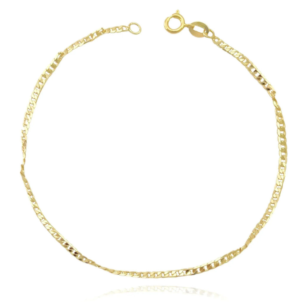 Pulseira de Ouro Grumet Banhada a Ouro 18k Masculina - Garimpo de Ouro