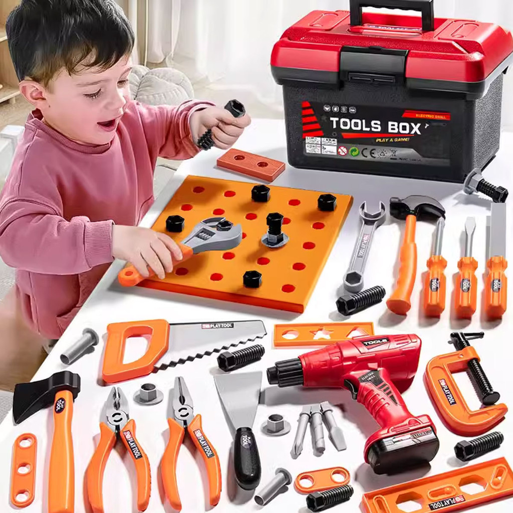 38-55 pcs Ferramentas de simulação de brinquedo infantil conjunto com brinquedo eletrônico...