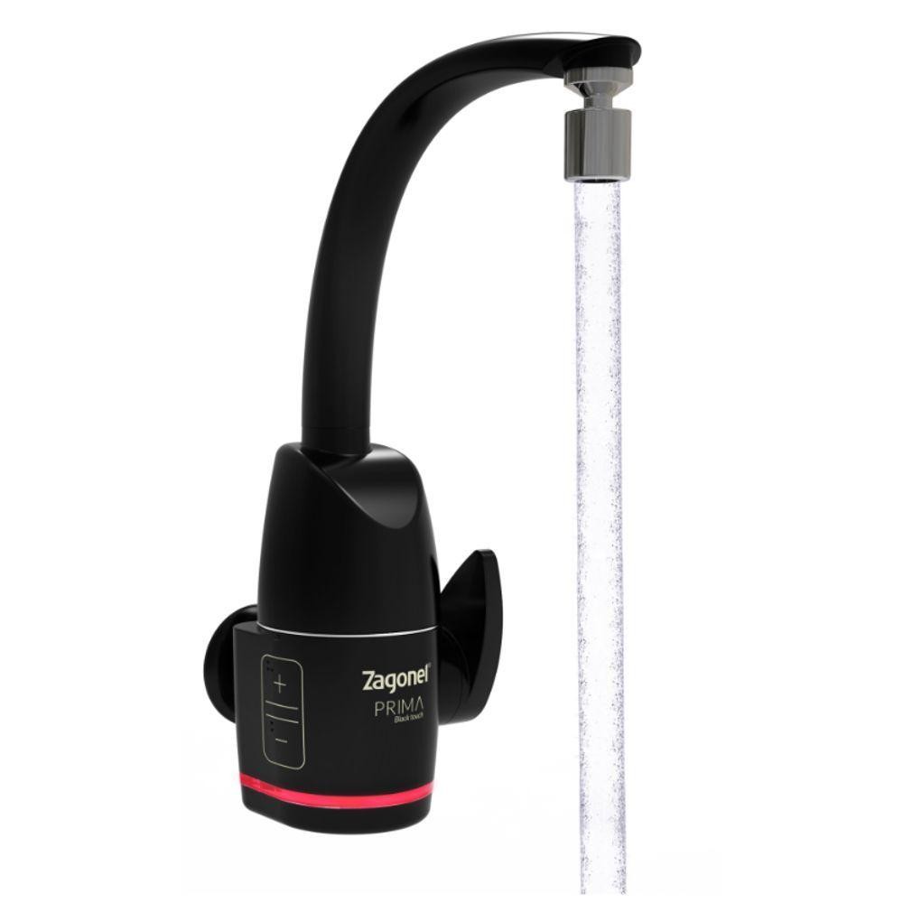 Torneira Eletrônica Zagonel Prima Touch 5500w De Parede Ou Bancada Preto - 220v - Home & Living