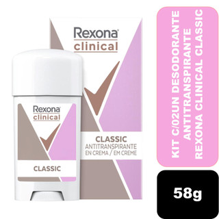 Kit com 02un Desodorante Antitranspirante Rexona Clinical Classic 58g
