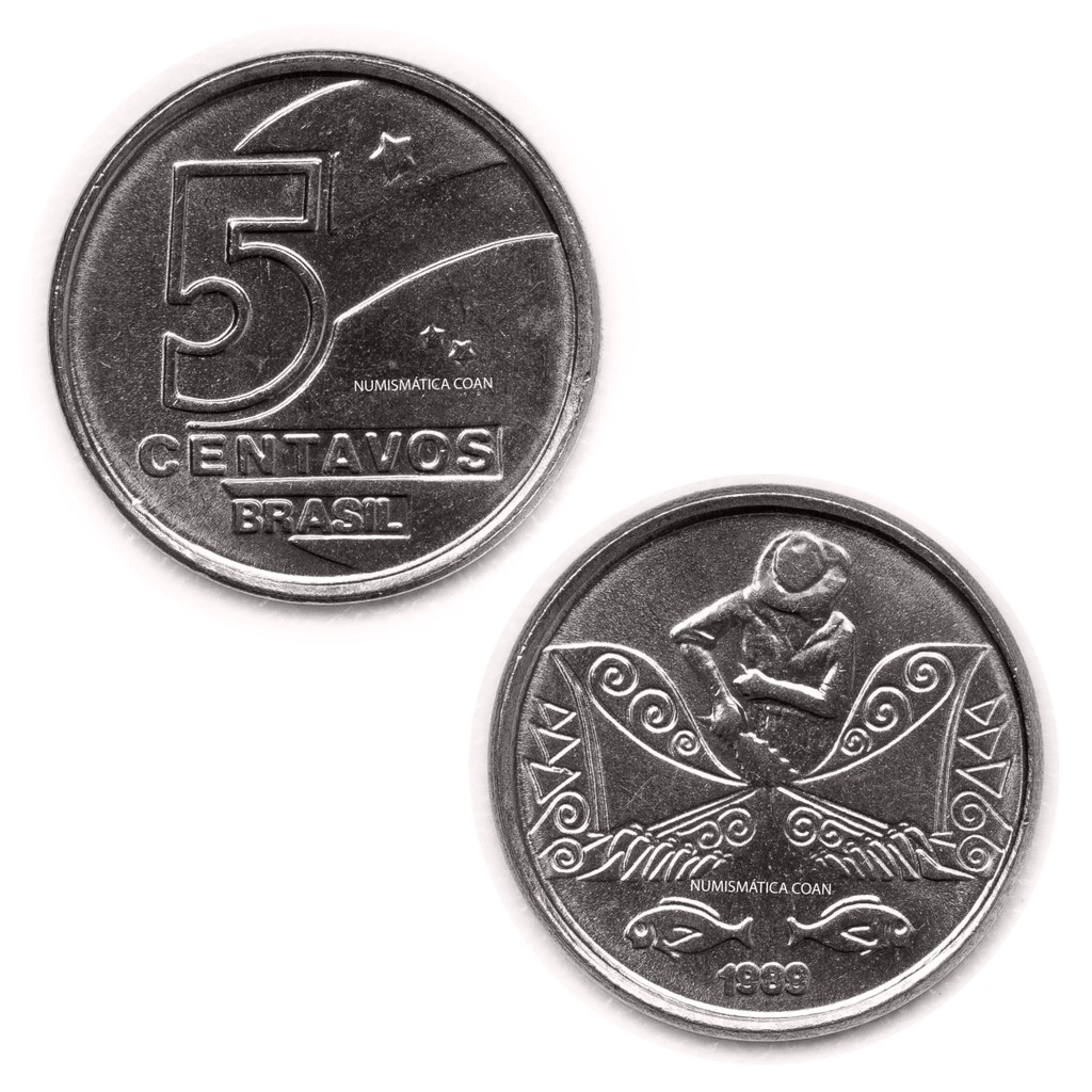 Moeda de 5 Centavos Cruzado Novo de 1989 - Flor de Cunho
